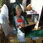 Emma on Skype in a hammock in mexico's beautiful playa del carmen