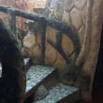 The cool wood and stone spiral staircase leading up to my room in mexico